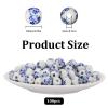 100PCS Handmade Porcelain Beads 10mm Blue Flower Ceramic Beads Round Spacer Loose Beads for Jewelry Making Earrings Necklaces Christmas Birthday Gifts view 3