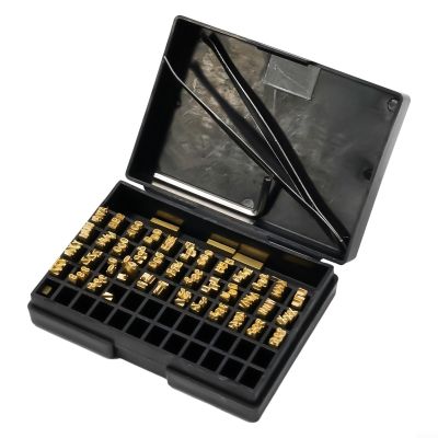 Noteflora Copper Letter Fonts 120Pcs 2X3x15mm Hot Stamping Copper Letters For Thermal Ribbon Coding Machines For HP-241 DY-8 Date Batch Printing