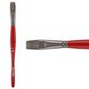 Borciani e Bonazzi Unico Silver Synthetic Series 811 Paint Brush, Flat 18 - Medium Handle Paintbrush Handcrafted in Italy, Cruelty-Free, Acrylic, Oil, Watercolor view 1