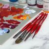 Borciani e Bonazzi Unico Silver Synthetic Series 811 Paint Brush, Flat 18 - Medium Handle Paintbrush Handcrafted in Italy, Cruelty-Free, Acrylic, Oil, Watercolor view 2