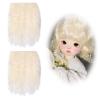CONCHLERY 2 Pcs Doll Hair Wefts DIY Wool Figurine Hair for Making Doll Hair and Figurine Wigs, for DIY Craft Making, Light Golden view 1