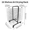 Art Drying Rack with 26 Removable Shelves, Double-Sided A3 Painting Drying Rack on 4 Casters, Ideal Art Organizer for Kids, Classrooms & Art Studios view 2