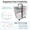Art Drying Rack with 26 Removable Shelves, Double-Sided A3 Painting Drying Rack on 4 Casters, Ideal Art Organizer for Kids, Classrooms & Art Studios view 3
