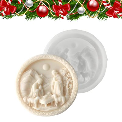 3D Nativity Jesus Family Shape Candle Silicone Molds, Nativity Scene Molds, Nativitys Scene Home Decor, Jesus Family Nativitys Decoration Mold, for Candle Making Home Decor
