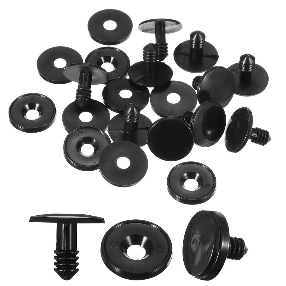 MECCANIXITY 10Set 12mm 1/2" Doll Joints, Plastic Removable Animal Joints Connector Engage Bolt Doll Making Supplies for Bear Limbs Head Joint DIY, Black