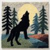 DIY Punch Needle Kits Wolf in Forest Under Moon Wooden Framed Pre-Printed Embroidery Starter Set Stress Relief Craft Hobby and Home Decor 20x20cm-2 view 1