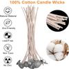 Braided Soy Candle Wicks | 50 Eco Pre-Tabbed Cotton & Paper Wicks 6 Inch | Clean Burning DIY Candle Making Supplies view 2