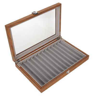 CHICIRIS Retro Design Walnut Wood Fountain Pen Display Case Organizer for 12 Pens Longlasting Brightness Great Colleague Husband Exhibition