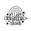 Hello 100 Days Iron On Decal, School Kids Vinyl Heat Transfer Patch for Shirts and DIY Crafts, Pick Size Color (Black) view 1