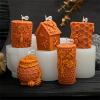 5PCS-3D Honeycomb Pillar Candle Silicone Mold DIY Embossed Bee and Flower Bee Cylinder Aromatherapy Candle Plaster Molds Handmade Home Decor Gift(Honeycomb Mold-12) view 2