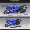 MAKUTU Scale Motorcycle Model 1/12 for Y-AMAHA YZF-R1 Motorcycle Die Cast Vehicles Collectible Hobbies Model(Blue) view 3