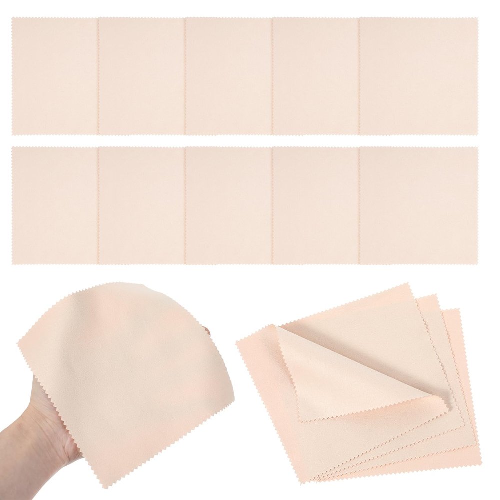 15 Pcs Chamois Cloth, Chamois Cloth for Drawing Artist Cloths 6 x 6 Inch Soft Cloths Small Ceramic Craft Leather Supplies for Pot Rim Smoothing Pottery Drawing Trimming