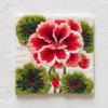 DIY Punch Needle Kits Colorful Geranium Square Framed Pre-Printed Embroidery Starter Set Stress Relief Craft Hobby and Home Decor 20x20cm view 1