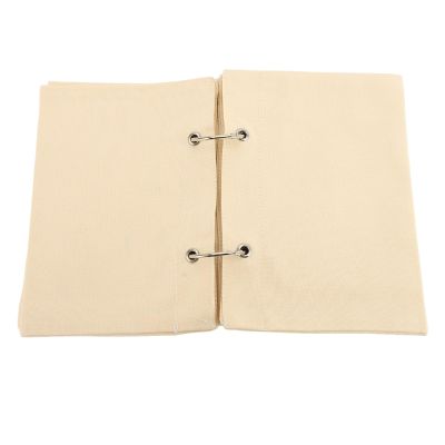NineTribe Basics Blank Fabric Sketchbook Linen Folding Portable Travel Journal, Fabric Planner Notebook Stitchbook with Ring Binding for Drawing Writing, Sewing