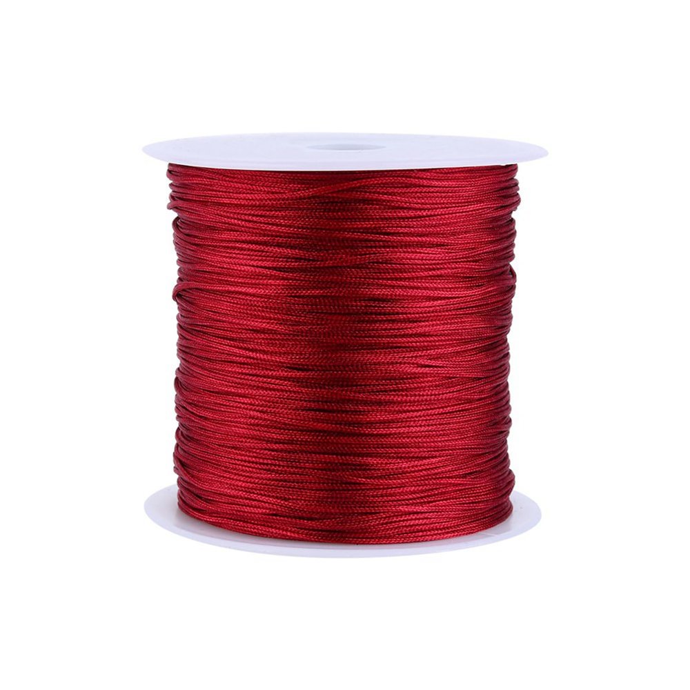 0.8mm Nylon Cord, 100m Chinese Knot Cord Red Knotting Thread Beading String Spool for DIY Jewelry Making Bracelets Craft String