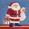 DIY Latch Hook Rug Kit Christmas Santa with Bag Easy for Beginners Crochet Yarn Hook and Latch Tapestry Mat Cushion Craft Set for Home Decor 38x52cm-1 view 1