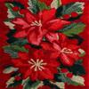 DIY Latch Hook Rug Kit Christmas Red Flowers Easy for Beginners Crochet Yarn Hook and Latch Tapestry Mat Cushion Craft Set for Home Decor 38x52cm-2 view 1