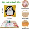 Amcdjkery Latch Hook Kits Pillow Christmas Crochet Yarn Cushion Colour Pre-Printed Canvas Rug Needlework DIY Pillowcase Hook and Latch Kit Christmas Home Arts Crafts Sofa Decoration 43x43cm -9 view 2