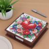 FRANDEK Wooden DIY Diamond Art Memo Note Box with 160 Sticky Notes, Flowers and Hearts Diamond Painting Kit, Crystal Sticky Note Holder for Home Office Desk Decor, Handmade Gift for Craft Lovers view 2