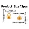 bskkw 12PCS Gold Chicago Button Studs 8mm Round Head, Leather Screws Rivets for Belt Wallet Bag DIY Craft, Slotted Post Fasteners view 2
