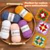 3 Pack Cotton Yarn for Crocheting, Baby Yarn for Crocheting Soft, 393yds / 5.29oz Fluffy Amigurumi Crochet Yarn, 5 Ply 100% Milk Cotton Yarn for PuzzleSocksClothes(3 Deep Purple) view 4