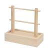 Wooden Yarn Storage Rack, Double Layer Crochet Yarn Holder, Portable Non Slip Sewing Yarn Dispenser with Storage Drawer, Stylish Wooden Thread Storage Shelf for Knitting and Crafti view 3