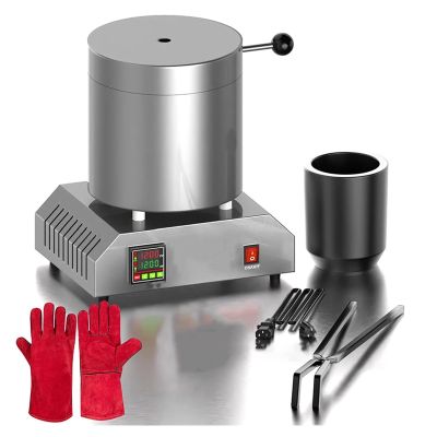 Erxewim Electric Gold Silver Smelting Furnace, Max Temp 1200/2192, Automatic Digital Melting Machine with Graphite Crucible for Jewelry Making (10kg)