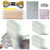 Foil Embossing Tool, Christmas Decoration Foil Embossing Kit, Paper Art Foils Sheet, Silver Shiny Crafting Accessory with Shimmer Engraving Art view 1