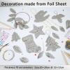 Foil Embossing Tool, Christmas Decoration Foil Embossing Kit, Paper Art Foils Sheet, Silver Shiny Crafting Accessory with Shimmer Engraving Art view 3