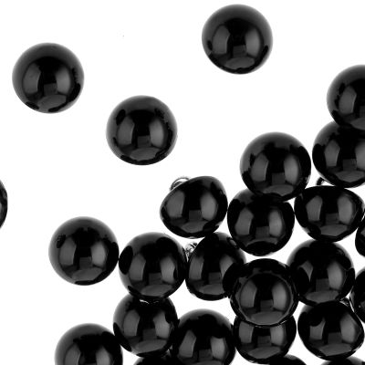 30-Pack 10mm Black Pearl Buttons with Shank, Round Mushroom Style Sewing Buttons, DIY Craft Replacement Button for Wedding Dress, Skirts, Sweatshirts, Bear Eyes Craft