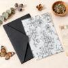 UNIQOOO 50 Pack Pre-Folded Black Grace Bloom Vellum Jackets for 5x7 Invitations, 115GSM Transparent Vellum Jacket for Vintage Themed Wedding & Events view 2