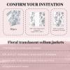 UNIQOOO 50 Pack Pre-Folded Black Grace Bloom Vellum Jackets for 5x7 Invitations, 115GSM Transparent Vellum Jacket for Vintage Themed Wedding & Events view 3