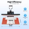 Heat Press 16x24, 1800W High Pressure Clamshell Heat Press Machine, Digital Industrial Sublimation Printer for Canvas, Bags, Hats view 4