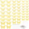 Decorations of Wedding Corsages, 148 Pcs, 48 Pcs 3D Gold Butterfly Wall Decals and 100 Pcs Bouquet Corsages Pins Including, Floral Arrangements Accessories for Wedding, Party view 4