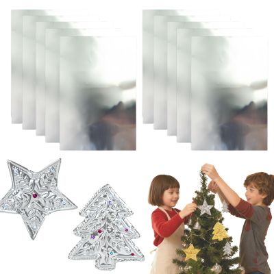 2026 New Embossing Foil, Gold/Silver Foil Sheets, Metal Embossing Foil Sheets, DIY Aluminum Crafts Embossings Tin Sheets, Hick Christmas Art Embossings Tin Foils Sheet Supplies (Silver*10)