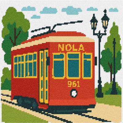 Pepita Needlepoint kit: Nola Street Car, 12" x 10"