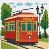 Pepita Needlepoint kit: Nola Street Car, 12" x 10" view 1