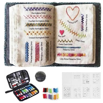 ifowbvy Embroidery Stitch Book Kit, 2026 New 86 Stitches English Guide Embroidery Book for Beginners, Portable Craft Kits with Complete Tools & Step-by-Step Tutorial (3PCS, 86 Stitches)
