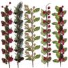 CAKEEYUM 30Pcs Christmas Picks Red Berries Pine Cones Evergreen Christmas Wreath Artificial Craft Supplies Ornaments for Birthday Wedding Table Centerpiece Picks Tree Christm view 2