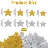 200 Pcs Glitter Foam Stickers, 4 Sizes Gold Silver Star Stickers Self Adhesive Christmas Foam Stars for for Kid's Arts Posters Craft Supplies Scrapbooks, Wall and Cards Birthday Party Supplies view 2