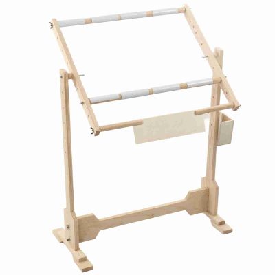 Aramox 9ct Wooden Pine Floor Standing Tapestry Cross Stitch Frame, 9CT Height 50cm with 5 Adjustable Positions, for Embroidery Hoops and Needlework Projects