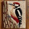 DIY Latch Hook Rug Kit Woodpecker on Tree Easy for Beginners Crochet Yarn Hook and Latch Tapestry Mat Cushion Craft Set for Home Decor 38x52cm-2 view 1
