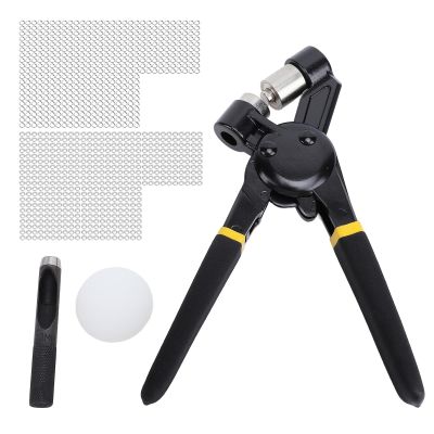 Hand Press Plier Snap Button Fastener, Portable Handheld Metal Press Snaps Fastener Tool with 500 Sets Eyelet Supplies, 10mm Punching Diameter for Fabric, Banners, Belts