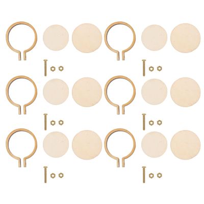 MUELODSIC 20 Sets Mini Wooden Embroidery Hoops DIY Decorative Pendant Charms for Necklace Crafting Jewelry Making Materials