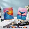 Ctosree 72 Pcs Natural Scenery Paint and Sip Kit for Adults 8'' x 10'' Pre Drawn Canvas for Painting DIY Pre Printed Canvas for Party Favor Afro Acrylic Painting Kit Wood Easel Brushes Bulk view 2