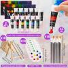 Ctosree 72 Pcs Natural Scenery Paint and Sip Kit for Adults 8'' x 10'' Pre Drawn Canvas for Painting DIY Pre Printed Canvas for Party Favor Afro Acrylic Painting Kit Wood Easel Brushes Bulk view 4
