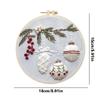 FRANDEK Holly Bauble Stamped Cross Stitch Embroidery Kit 25 * 25cm, Pre-Printed Cotton Fabric with Bamboo Hoop, Threads & Needles, Complete Needlepoint Set for Craft Lovers, Elegant Handmade Gift view 3
