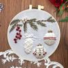 FRANDEK Holly Bauble Stamped Cross Stitch Embroidery Kit 25 * 25cm, Pre-Printed Cotton Fabric with Bamboo Hoop, Threads & Needles, Complete Needlepoint Set for Craft Lovers, Elegant Handmade Gift view 4