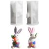 Easter Knitted Bunny Holding a Carrot Candle Mold, Rabbit Butterfly Silicone Molds for Candle Making, Bunny Moldes para Velas De Silicona para Velas for DIY Aromatherapy Gypsum Clay Craft (2pcs) view 1