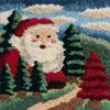 DIY Latch Hook Rug Kit Christmas Santa and Pine Trees Background Easy for Beginners Crochet Yarn Hook and Latch Tapestry Mat Cushion Craft Set for Home Decor 40x60cm-2 view 1